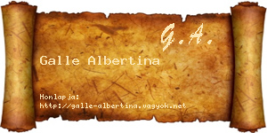 Galle Albertina névjegykártya